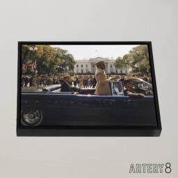 "Artery8 JFK Kennedy Emperor Haile Selassie Parade Framed Canvas Wall Art Print - Size: W12"" x H16""" - thumbnail 2