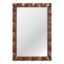 Gymax Farmhouse Wall Mirror Decorative Mirror Solid Wood Frame 106CM x71CM in Brown - Size: 106 cm x71 cm