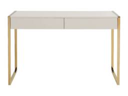 Vente-unique Desk With 2 Drawers - MDF & Metal - Beige & Gold - MASON - thumbnail 2