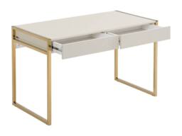 Vente-unique Desk With 2 Drawers - MDF & Metal - Beige & Gold - MASON - thumbnail 7