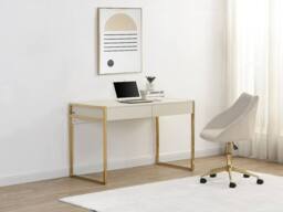 Vente-unique Desk With 2 Drawers - MDF & Metal - Beige & Gold - MASON