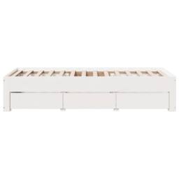 Berkfield Home Durable Bed Frame Frame w/Drawers White 75x190 cm Small Single So - thumbnail 5