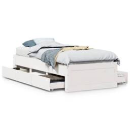 Berkfield Home Durable Bed Frame Frame w/Drawers White 75x190 cm Small Single So - thumbnail 3