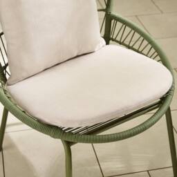 FurnitureboxUK Zuma Green Metal & Rattan 2 Seat Garden Bistro Table Set - thumbnail 5