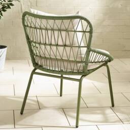 FurnitureboxUK Zuma Green Metal & Rattan 2 Seat Garden Bistro Table Set - thumbnail 6