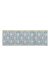 My Mat Washable Nylon Harlequin Tile Blue Indoor Mat in Mid Blue - Size: 50 cm x 75 cm - thumbnail 1