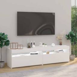 Berkfield Home TV Cabinets 2 pcs with LED Lights White 75x35x40 cm - Size: 75 x 35 x 40 cm - thumbnail 5
