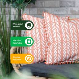 Gardenwize Pack of 2 Terracota Scatter Cushions in Terracotta - thumbnail 5