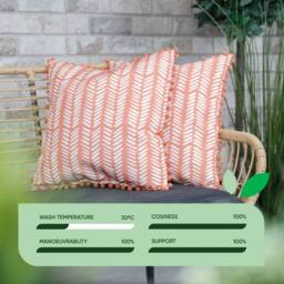 Gardenwize Pack of 2 Terracota Scatter Cushions in Terracotta - thumbnail 3