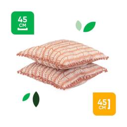 Gardenwize Pack of 2 Terracota Scatter Cushions in Terracotta - thumbnail 2