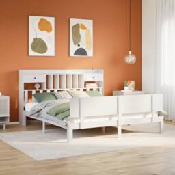 Berkfield Home Bed Frame w/Drawers Frame Sonoma Oak 120x190 cm Small Double in White - Size: Super King - thumbnail 1