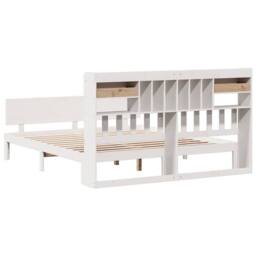 Berkfield Home Bed Frame w/Drawers Frame Sonoma Oak 120x190 cm Small Double in White - Size: Super King - thumbnail 6