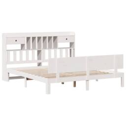 Berkfield Home Bed Frame w/Drawers Frame Sonoma Oak 120x190 cm Small Double in White - Size: Super King - thumbnail 3