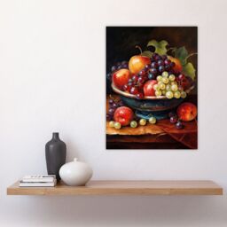 "Artery8 Classical Still Life Fruit Bowl Oil Painting Kitchen Large Wall Art Poster Print Thick Paper 18X24 Inch - Size: W18"" x H24""" - thumbnail 4