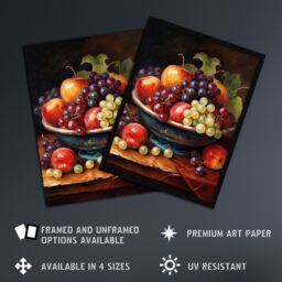 "Artery8 Classical Still Life Fruit Bowl Oil Painting Kitchen Large Wall Art Poster Print Thick Paper 18X24 Inch - Size: W18"" x H24""" - thumbnail 2