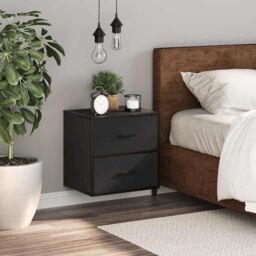 Berkfield Home Wall-mounted Bedside Cabinet Black 40x31x39.5 cm - thumbnail 3
