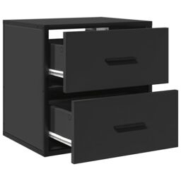 Berkfield Home Wall-mounted Bedside Cabinet Black 40x31x39.5 cm - thumbnail 8