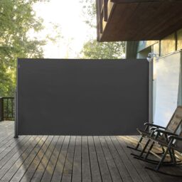 OUTSUNNY 3x1.6M/3x1.8M/3x2M Retractable Side Awning Screen Fence Patio Privacy Divider in Grey - thumbnail 1