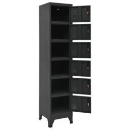 Berkfield Home Locker Cabinet Anthracite 38x40x180 cm Steel in Black - Size: 38 x 40 x 180 cm - thumbnail 5