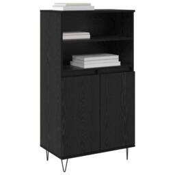 Berkfield Home Highboard with Shelf with Storage with Door Black Engineered wood - thumbnail 3