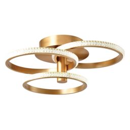 Happy Homewares Modern Designer Brushed Gold LED Ceiling Light with Crystal Effect Acrylic - thumbnail 2