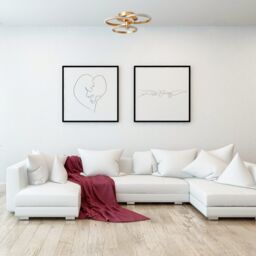 Happy Homewares Modern Designer Brushed Gold LED Ceiling Light with Crystal Effect Acrylic - thumbnail 6