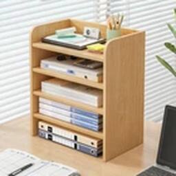 Havendro 5 Tier Wood Office Files Filing Tray Document Tidy Storage Shelf Rack in Natural - thumbnail 1