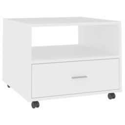 Berkfield Home Coffee Table White 55x55x40 cm Engineered Wood - Size: 55 x 55 x 40 cm - thumbnail 1