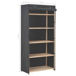 Berkfield Home Wardrobe Grey 79x40x170 cm Fabric - Size: 79 x 40 x 170 cm - thumbnail 6