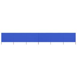 Berkfield Home 6-panel Wind Screen Fabric 800x80 cm Azure Blue - thumbnail 1