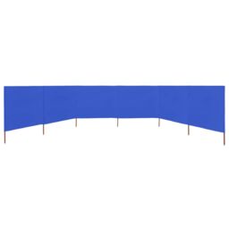 Berkfield Home 6-panel Wind Screen Fabric 800x80 cm Azure Blue - thumbnail 3