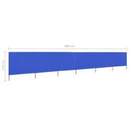 Berkfield Home 6-panel Wind Screen Fabric 800x80 cm Azure Blue - thumbnail 6