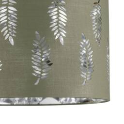 First Choice Lighting Set of 2 Aura - Satin Brass Lamps with Sage Green Fern Silver Shades in Gold - thumbnail 3