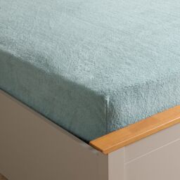 OHS Teddy Fleece Thermal Fitted Bed Sheet in Duck Egg Blue - Size: King Fitted - thumbnail 2
