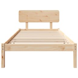 Berkfield Home Bed Frame with Headboard 80x200 cm Solid Pine Wood in Beige - thumbnail 6