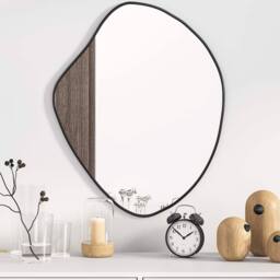 Berkfield Home Wall Mirror Black 60x50 cm - thumbnail 2