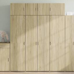 Berkfield Home Highboard Sonoma Oak 80x42.5x185 cm Engineered Wood in Light Brown - thumbnail 2