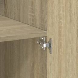 Berkfield Home Highboard Sonoma Oak 80x42.5x185 cm Engineered Wood in Light Brown - thumbnail 7
