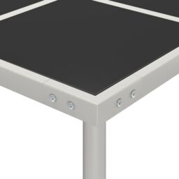 Berkfield Home Garden Dining Table 170x170x74.5 cm Glass & Steel in Black - thumbnail 4