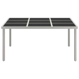 Berkfield Home Garden Dining Table 170x170x74.5 cm Glass & Steel in Black - thumbnail 2