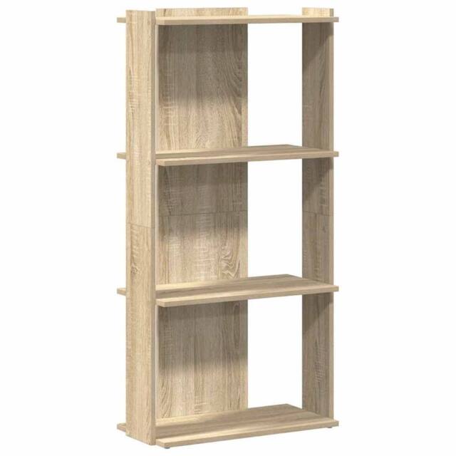 Berkfield Home Bookcase 3-Tier Sonoma Oak 60x30x120 cm Engineered Wood in Light Oak - Size: 60 x 30 x 120 cm - image 1