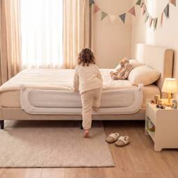 CASART Foldable Toddler Bed Rail 148 cm Long Adjustable Baby Bed Rail Guard in White - thumbnail 6