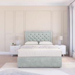 "Sloomy Montana Naples Bed Set With 2 Drawers, Mattress & 26"" Headboard in Silver - Size: Small Single" - thumbnail 2