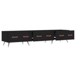 Berkfield Home TV Cabinet Black 150x36x30 cm Engineered Wood - Size: 150 x 36 x 30 cm - thumbnail 6