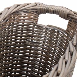 Red Hamper Wicker Oval Toilet Roll Storage Basket in Taupe - thumbnail 5