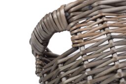 Red Hamper Wicker Oval Toilet Roll Storage Basket in Taupe - thumbnail 4