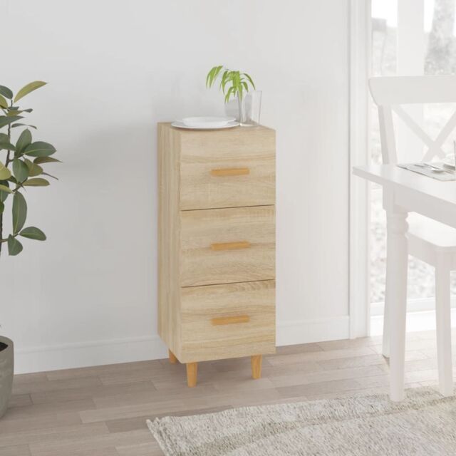 Berkfield Home Sideboard Sonoma Oak 34.5x34x90 cm Engineered Wood in Brown - image 1