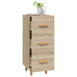 Berkfield Home Sideboard Sonoma Oak 34.5x34x90 cm Engineered Wood in Brown - thumbnail 4