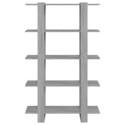 Berkfield Home Book Cabinet/Room Divider Grey Sonoma 100x30x160 cm - Size: 100 x 30 x 160 cm - thumbnail 3