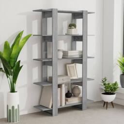 Berkfield Home Book Cabinet/Room Divider Grey Sonoma 100x30x160 cm - Size: 100 x 30 x 160 cm - thumbnail 6
